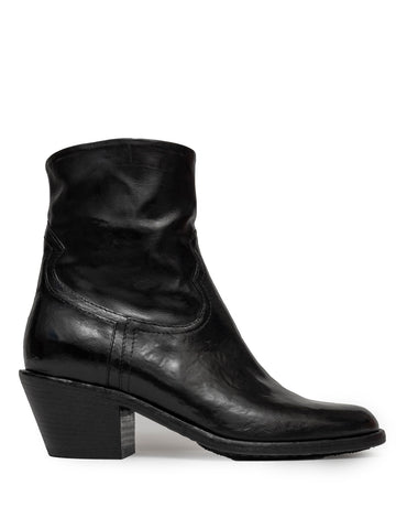 Black Mid Heel Boot