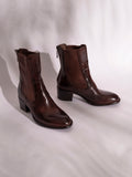 Brown Mid Heel Boot